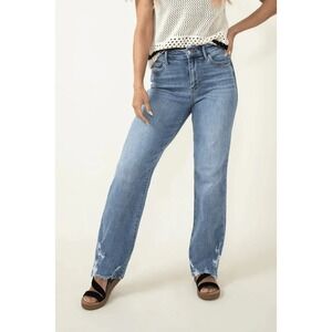 Judy Blue High Waist Distressed Straight Denim‎ Jeans Plus Size 16W